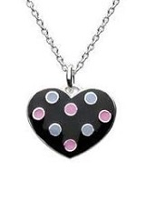 teensy catchy silver polka heart baby silver necklace
